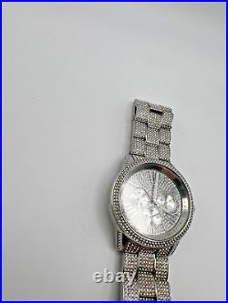 Michael Kors Wren MK6788 Pave Chronograph Stainless Steel Watch For Parts READ