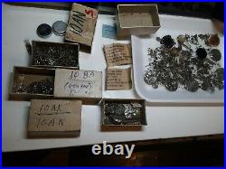 Military Watch parts lots from watchmakers estate Hands & Stem, balance plus