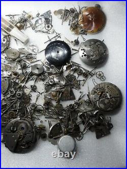 Military Watch parts lots from watchmakers estate Hands & Stem, balance plus