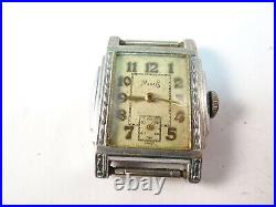 Milos Savoy 7 Jewel Art Deco Case Watch For Vintage Restoration Or Parts