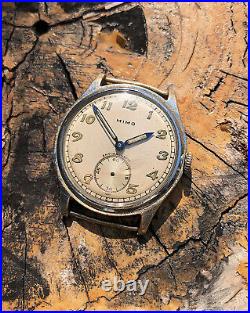 Mimo Vintage Military Watch Breguet Numerals for Parts Repair 1940s Art Deco VTG