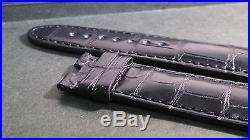 Montblanc Band / Strap padded BLACK 22/21mm Crocodile, hand-stitched, 108/75mm