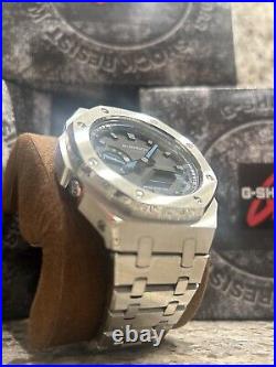 NEW Casioak Mod Watch G-Shock-S2100, Silver-Original Case And Parts Included