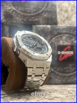 NEW Casioak Mod Watch G-Shock-S2100, Silver-Original Case And Parts Included