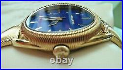 New Judith Ripka Marni Gold-tone Lapis Dial Bracelet Watch Size Large w JR Box