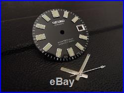 New Replacement Black Glossy 62mas Style Dial & Hands Fits Seiko Divers Watch