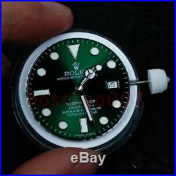 New china made yuki 3135 movement with dial and hands for green submariner