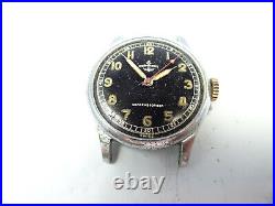 Normandie Vintage Black Dial 7 Jewel Watch For Restoration Or Parts