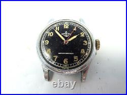 Normandie Vintage Black Dial 7 Jewel Watch Runs For Restoration Or Parts