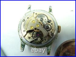 Normandie Vintage Black Dial 7 Jewel Watch Runs For Restoration Or Parts