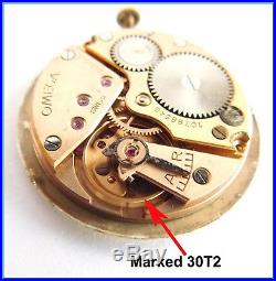 OMEGA Cal 30 T2 PC Mov. 30mm, Dial & Hands Hand Winding WORKING (for parts)