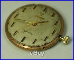 OMEGA Cal. 600 Movement RUNNING 17J with Dial Hands Crown Stem Vtg Watch Parts