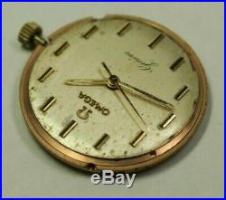OMEGA Cal. 600 Movement RUNNING 17J with Dial Hands Crown Stem Vtg Watch Parts