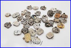 OVER 30 Vintage Manual Wind WATCH MOVEMENTS 80% RUN for PARTS or TO RESTORE