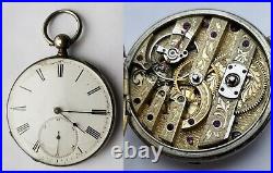 Old BAUTTE Geneva FANCY Hand Engraved Mvt KW Lever POCKET WATCH Parts or REPAIR