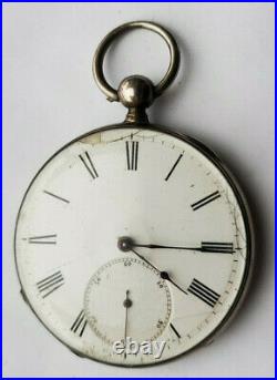 Old BAUTTE Geneva FANCY Hand Engraved Mvt KW Lever POCKET WATCH Parts or REPAIR