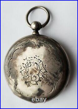 Old BAUTTE Geneva FANCY Hand Engraved Mvt KW Lever POCKET WATCH Parts or REPAIR