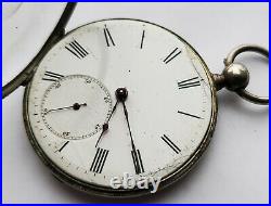 Old BAUTTE Geneva FANCY Hand Engraved Mvt KW Lever POCKET WATCH Parts or REPAIR