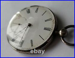 Old BAUTTE Geneva FANCY Hand Engraved Mvt KW Lever POCKET WATCH Parts or REPAIR