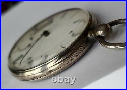 Old BAUTTE Geneva FANCY Hand Engraved Mvt KW Lever POCKET WATCH Parts or REPAIR