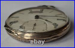 Old BAUTTE Geneva FANCY Hand Engraved Mvt KW Lever POCKET WATCH Parts or REPAIR