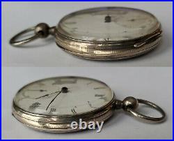 Old BAUTTE Geneva FANCY Hand Engraved Mvt KW Lever POCKET WATCH Parts or REPAIR