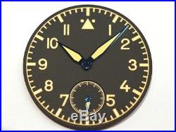 Old Radium Big Pilot Flieger Aviator dial and hands ETA Unitas 6498-1 or 6498-2