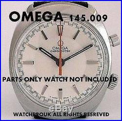 Omega Chronostop 145.009 145.010 Parts Glass Orange Hand