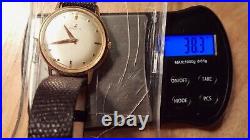 Omega Gueblin 18kt Gold Men's Watch & Leather Reptile Watch Band Repair or Parts