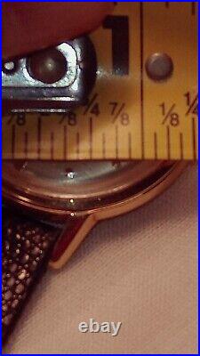 Omega Gueblin 18kt Gold Men's Watch & Leather Reptile Watch Band Repair or Parts