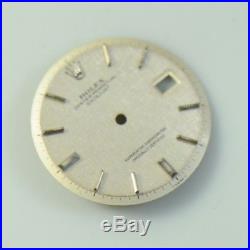 Original Rolex 1601 Datejust Tuxedo Silver Stick Dial For 36mm With Hands