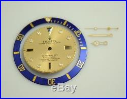 Original Rolex 16613(8) Submariner Serti Diamond Dial+blue Bezel Insert+hands