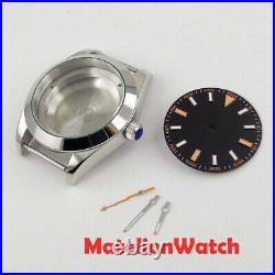 PARNIS 40mm watch case parts fit for Miyota 8215 DG 2813 ETA 2836 sapphire glass