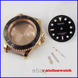 Parnis 41mm golden Watch Case Parts fit for Miyota 8215 movement with dial hands