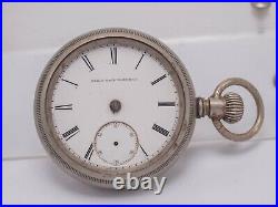 Parts AS-IS 1881 Elgin 18s Grade 10 11j Lever Set Pocket Watch Locomotive Train