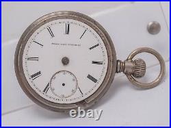 Parts AS-IS 1881 Elgin 18s Grade 10 11j Lever Set Pocket Watch Locomotive Train