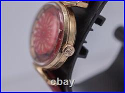 Parts/Repair 1970s Ernest Borel Cocktail Red Ladies Hand Wind Watch Kaleidoscope