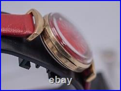 Parts/Repair 1970s Ernest Borel Cocktail Red Ladies Hand Wind Watch Kaleidoscope