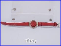 Parts/Repair 1970s Ernest Borel Cocktail Red Ladies Hand Wind Watch Kaleidoscope