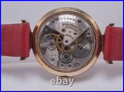 Parts/Repair 1970s Ernest Borel Cocktail Red Ladies Hand Wind Watch Kaleidoscope