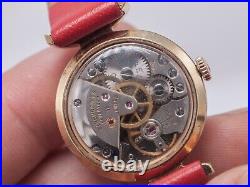 Parts/Repair 1970s Ernest Borel Cocktail Red Ladies Hand Wind Watch Kaleidoscope