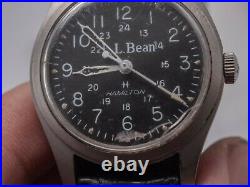 Parts/Repair 1970s L. L. Bean Hamilton 9219 Men's Hand Wind Field Watch