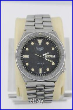 Parts Repair Pre Tag Heuer 980.004 Black 1000 Diver SS Watch Mens Silver Jubilee