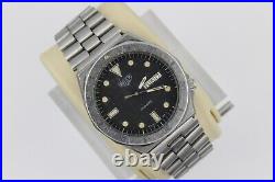 Parts Repair Pre Tag Heuer 980.004 Black 1000 Diver SS Watch Mens Silver Jubilee