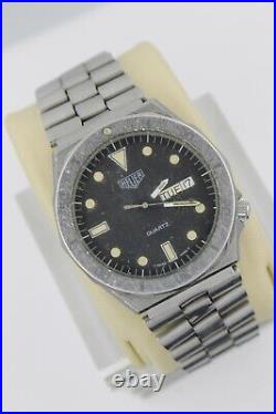 Parts Repair Pre Tag Heuer 980.004 Black 1000 Diver SS Watch Mens Silver Jubilee