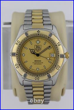 Parts Repair Tag Heuer 964.006 Gold 2000 Professional Mens Watch Silver 2-Tone