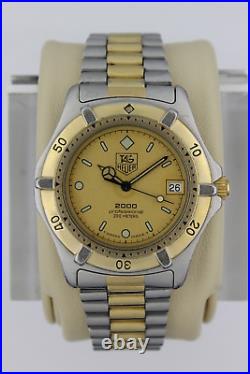 Parts Repair Tag Heuer 964.006 Gold 2000 Professional Mens Watch Silver 2-Tone
