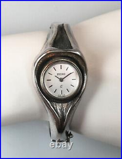 Pedre Vintage Swiss Made Women's Sterling. 925 Hand-Made Bangle Watch Works