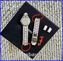 RADO LUXURY LADIES WHITE CERAMIC TRUEDIAMONDS THINLINE (Wristband Needs Repair)