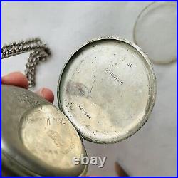 RARE Henry Hy Moser PARTS/REPAIR Pocket Watch 24h Military Swiss Old Vtg CLASSIC